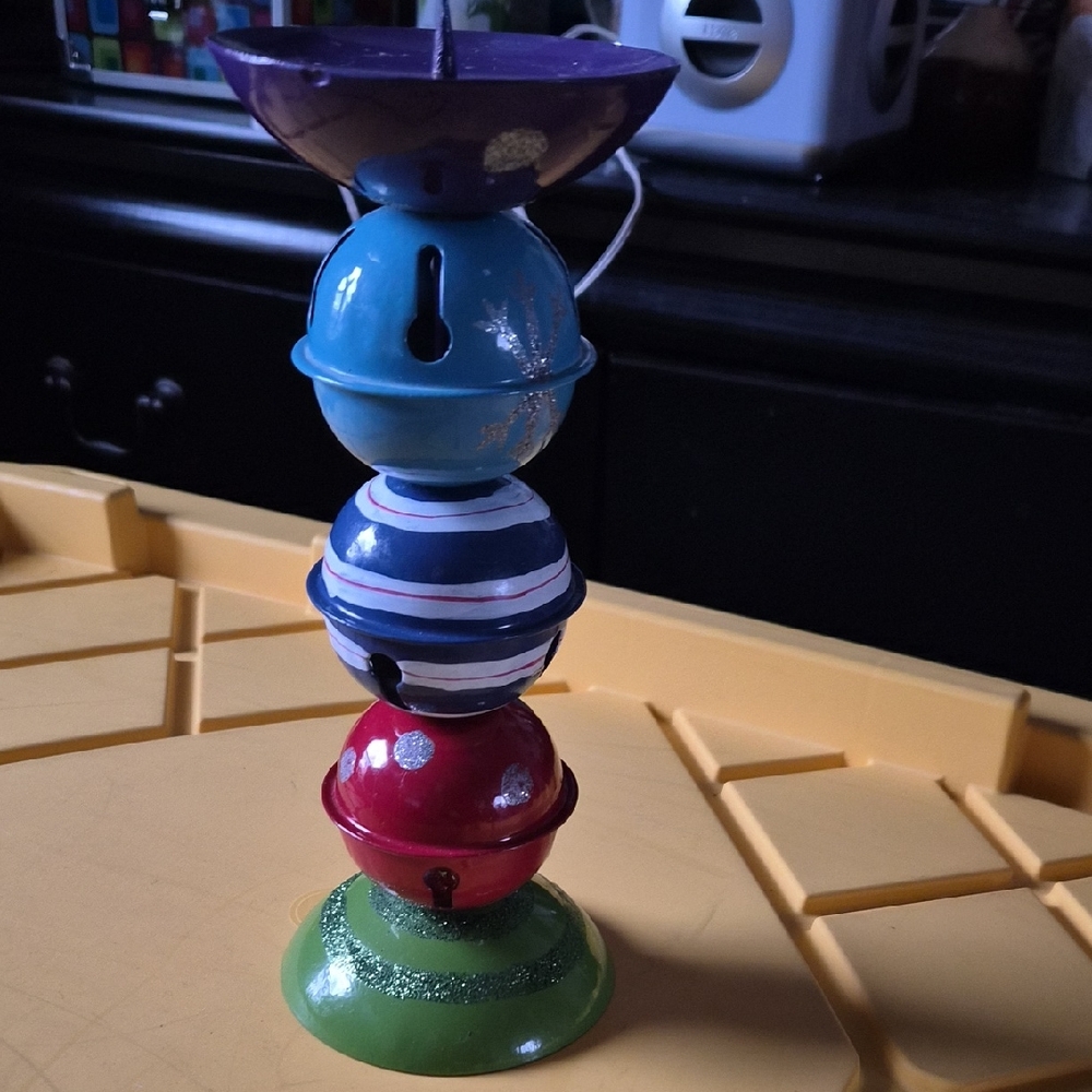 Colorful Stacked Bell candle holder